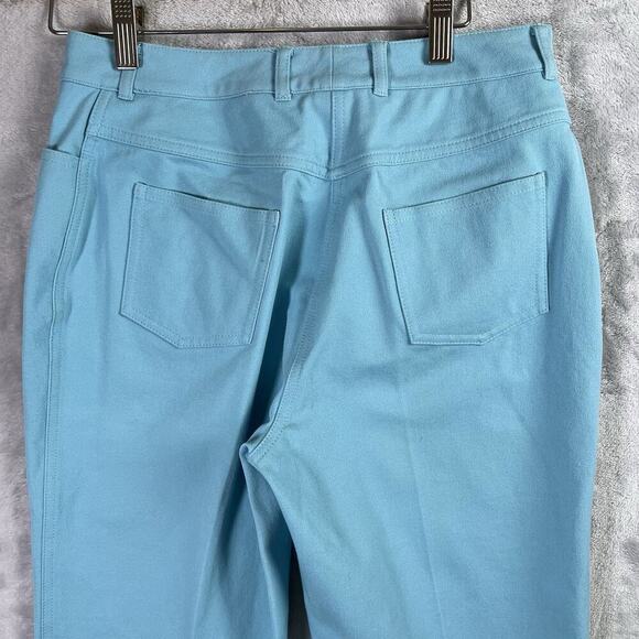 St John Sport Jeans Bright Blue Women's 4 Straight Leg Pants FLAWS* Cotton Blend - Picture 11 of 16
